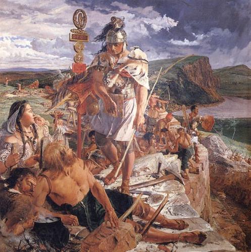 William Bell Scott The Romans Cause a Wall to be Built for the Protection of the South Spain oil painting art
